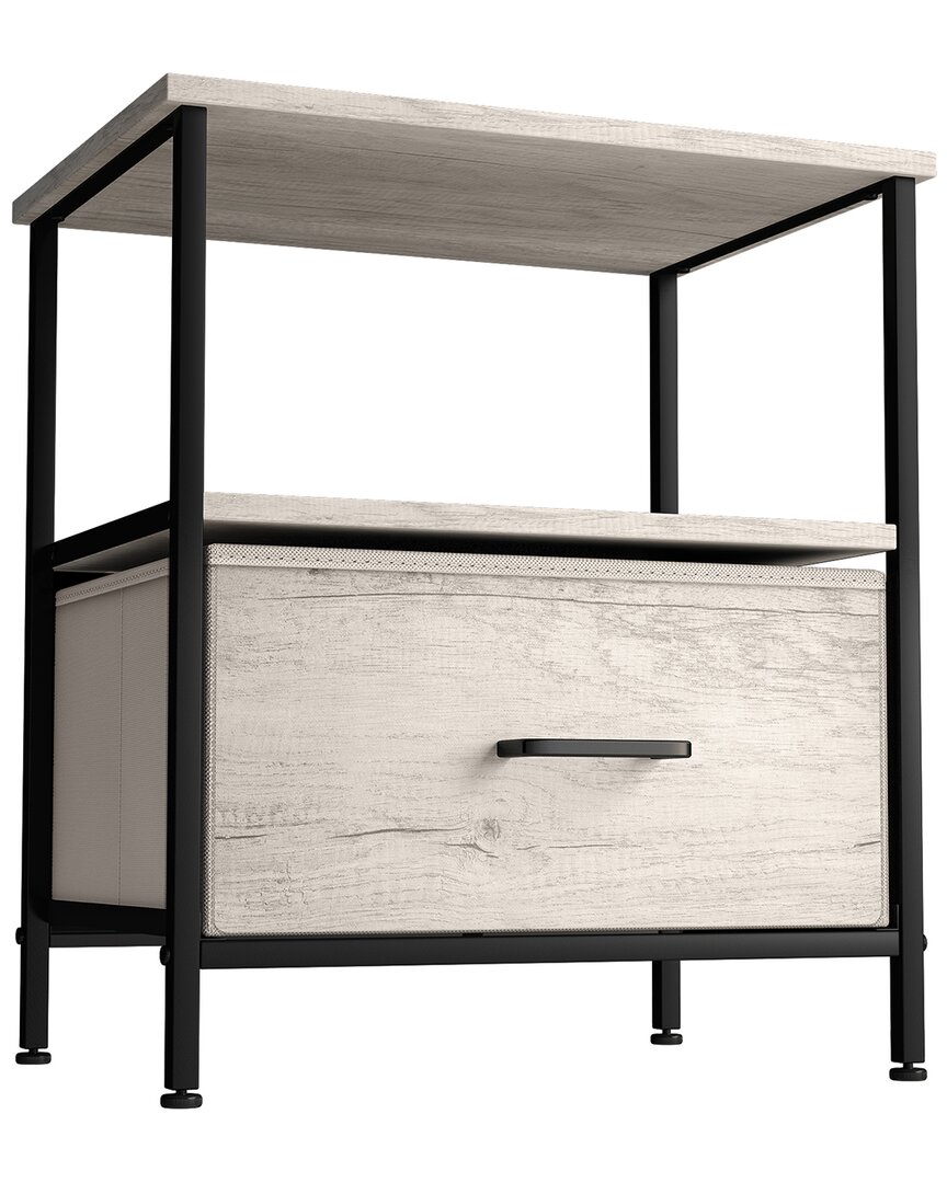 Sorbus Home Nightstand Dresser With 1 Faux Wood Drawer In Grey
