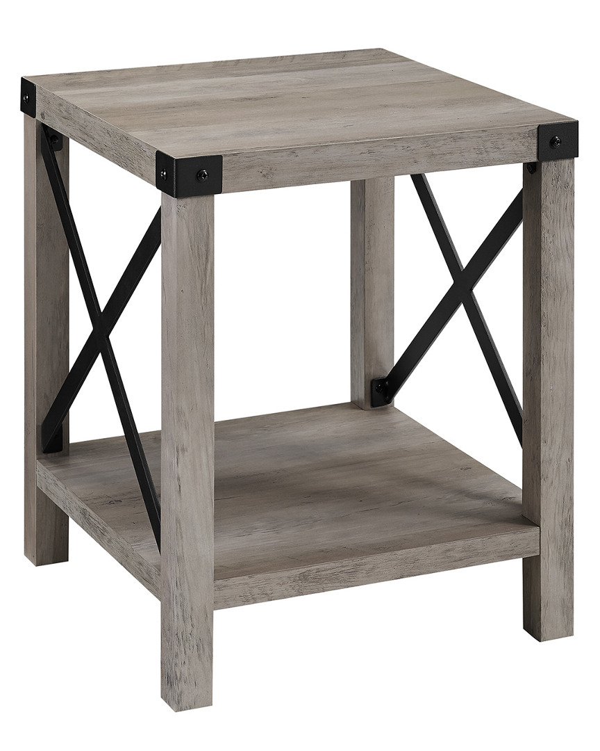 Hewson 18in Farmhouse Industrial Side End Table