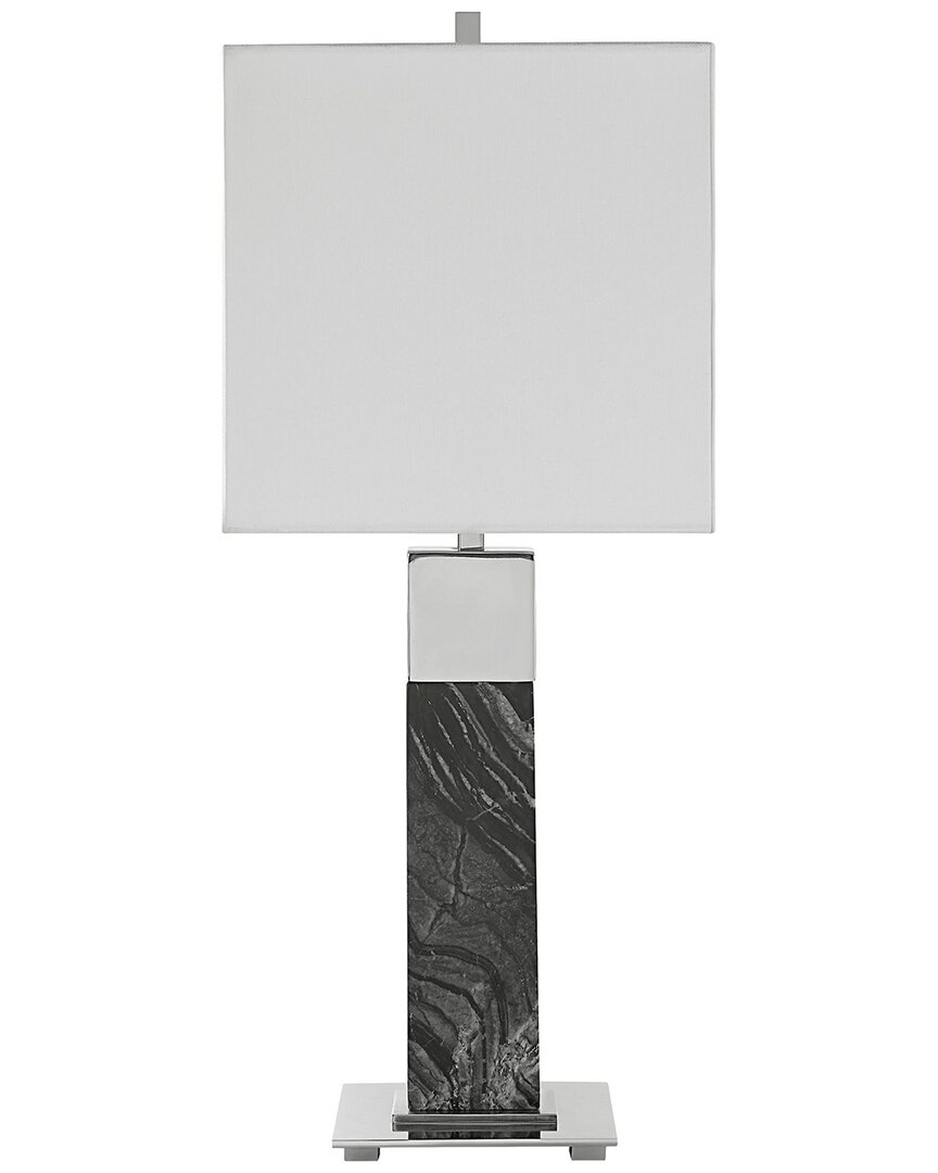 Uttermost Pilaster Marble Table Lamp In Black