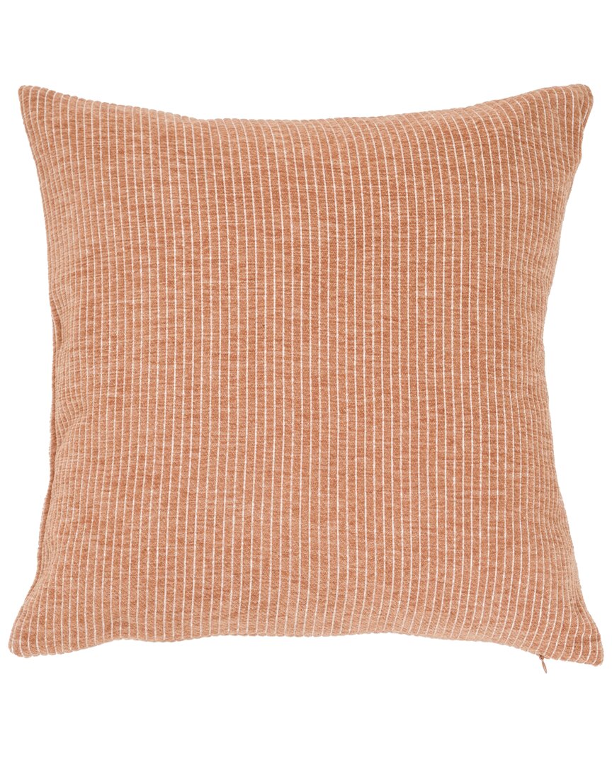 Freshmint Nea Woven Pinstripes Pillow In Brown