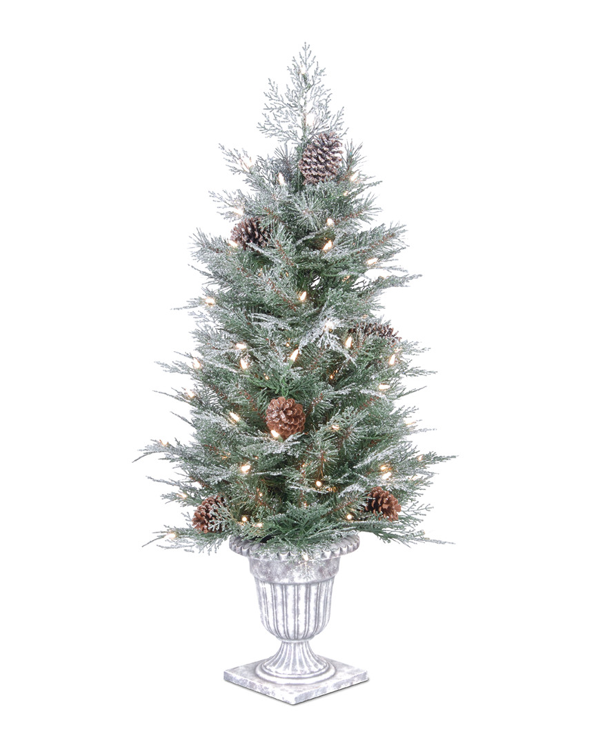 National Tree Company 4' Feel Real Frosted Mountain Spruce Entrance Tree