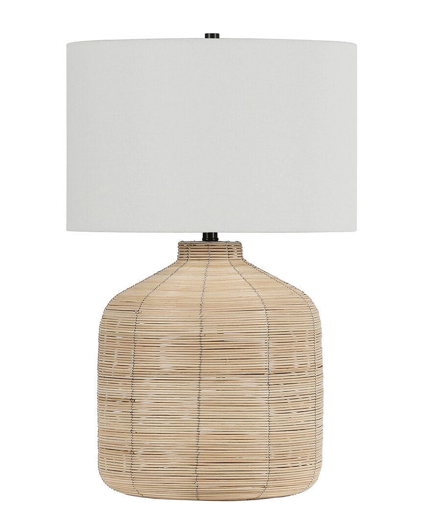 Abraham + Ivy Jolina Oversized Rattan Table Lamp In Brown