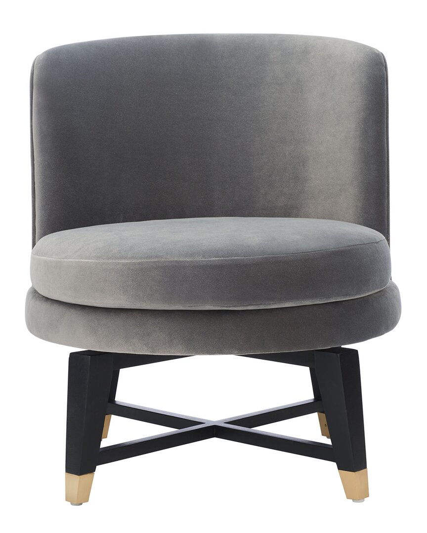 Safavieh Couture Trinity Swivel Accent Chair In Black