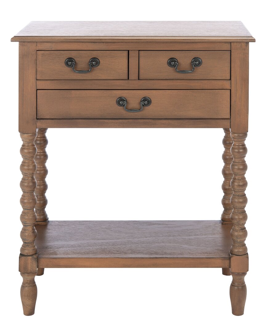 Safavieh Couture Athena 3 Drawer Console Table In Brown