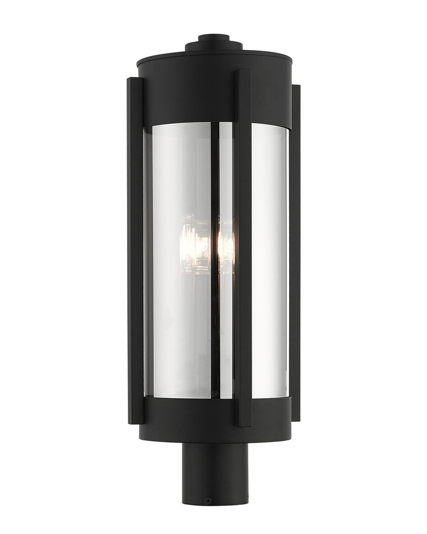 Livex Lighting 3-light Black With Brushed Nickel Candles Outdoor Post Top Lantern