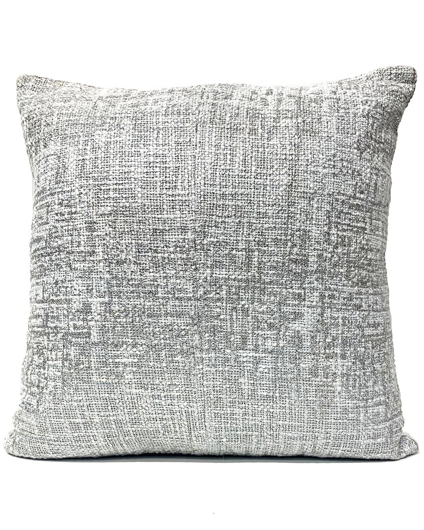Harkaari Aqua Foiled Slub Pattern Throw Pillow