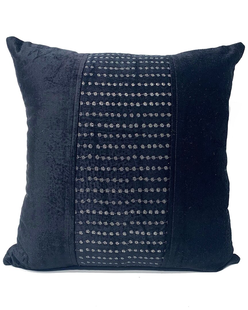 Harkaari Embroidered Multi Circle Center Patch Throw Pillow In Black