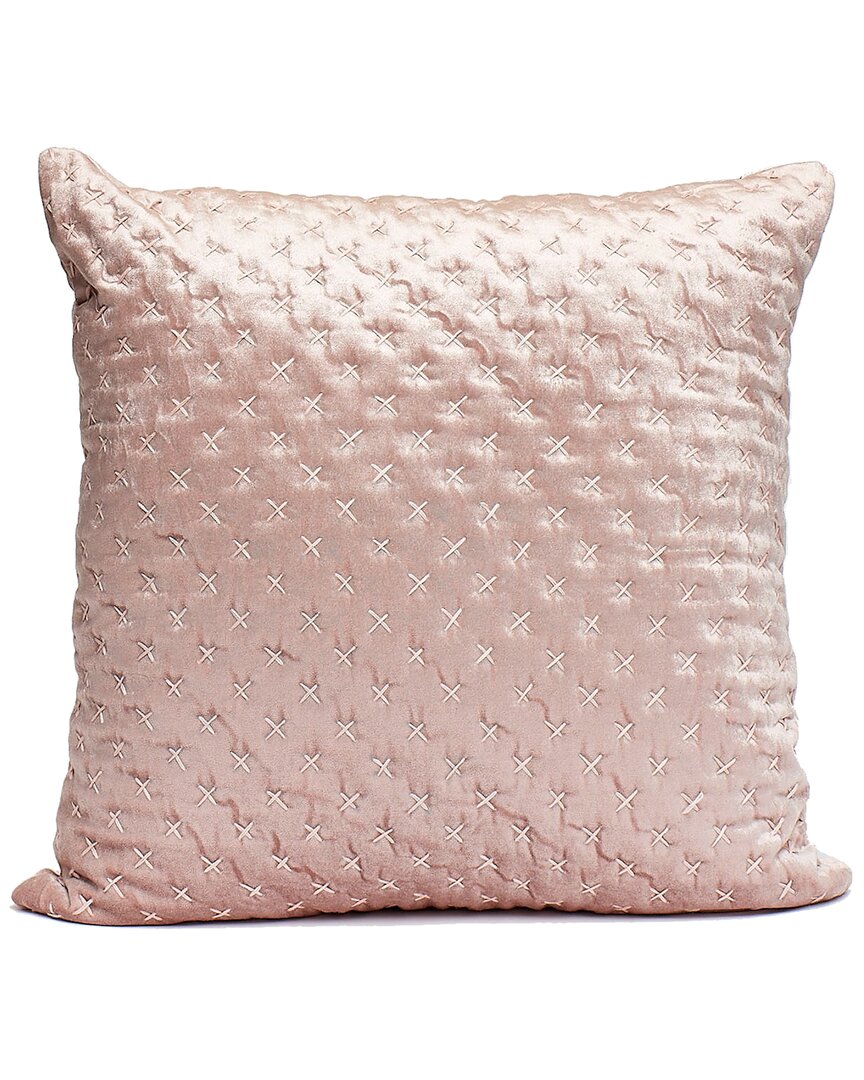 Harkaari Multi Cross Stitch Pattern Throw Pillow In Pink