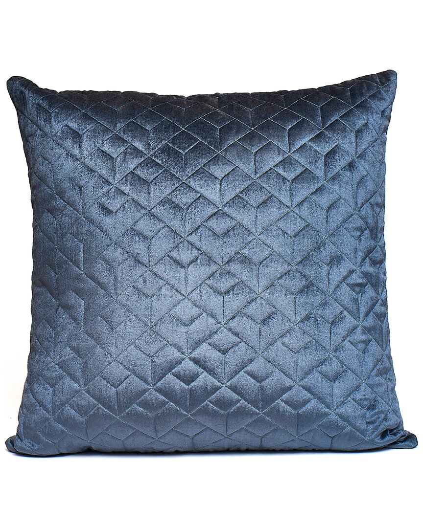 Harkaari Geometric Cross Stitch Throw Pillow In Blue