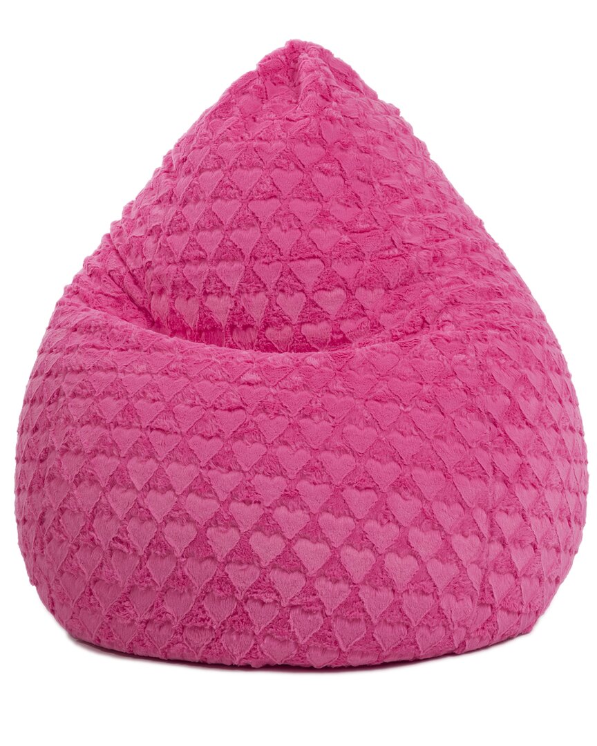 Gouchee Home Fluffy Hearts Fluffy Soft Bean Bag Chair In Pink