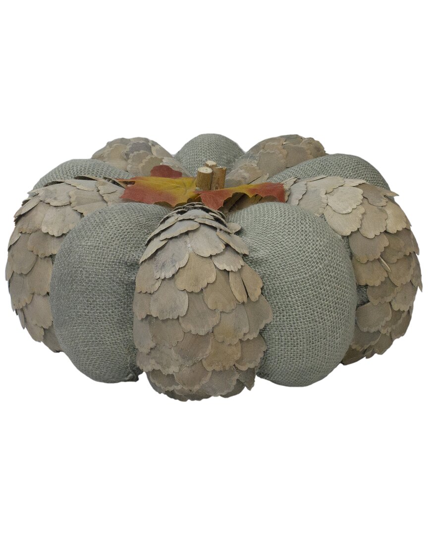 Shop Northlight 10in Green And Brown Autumn Harvest Tabletop Pumpkin