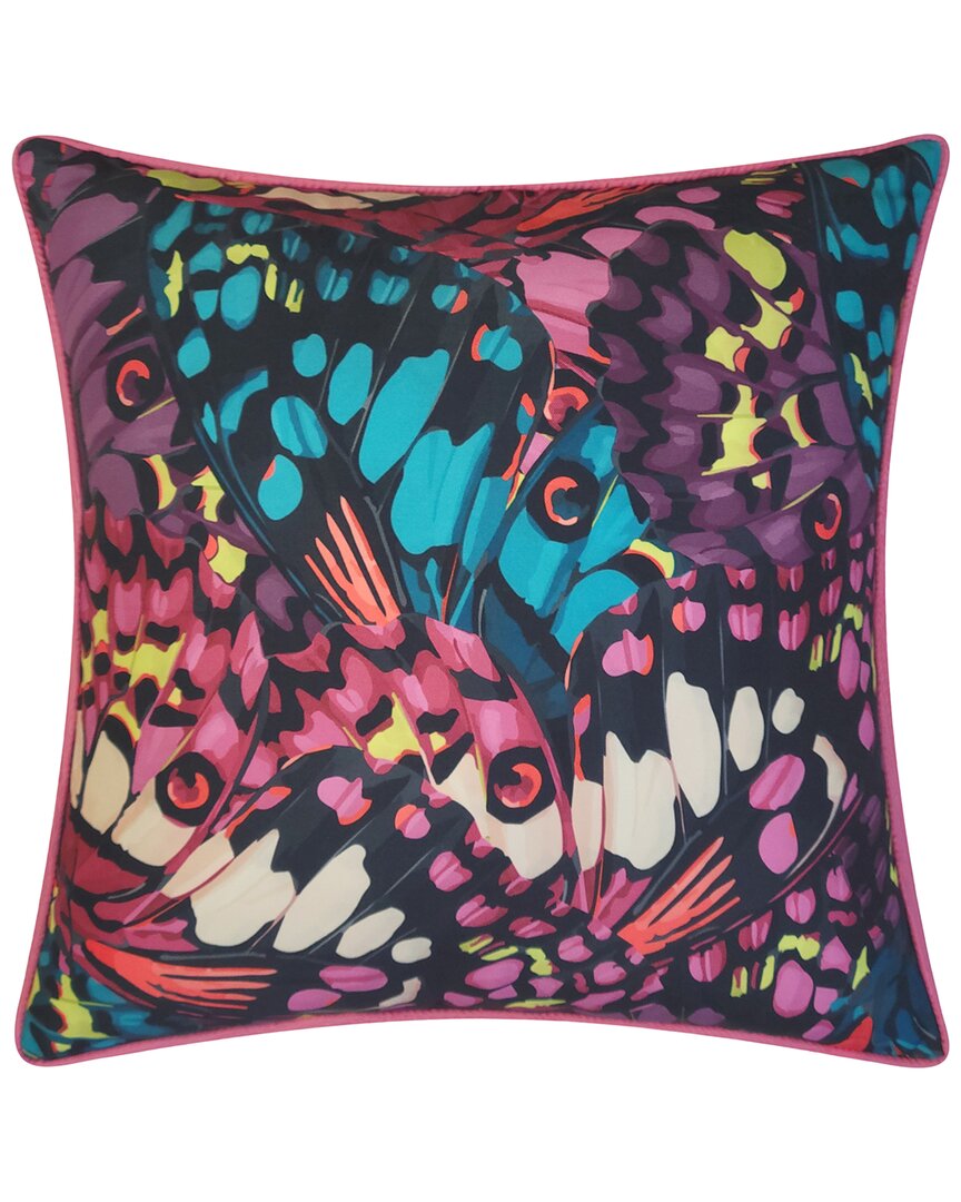 Edie Home Edie @ Home Indoor/outdoor Abstract Allover Butterfly Wings Decorative Pillow