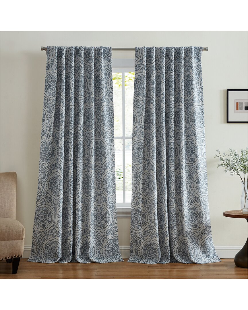 Elrene Giovanni Medallion Blackout Window Curtain Panel In Blue