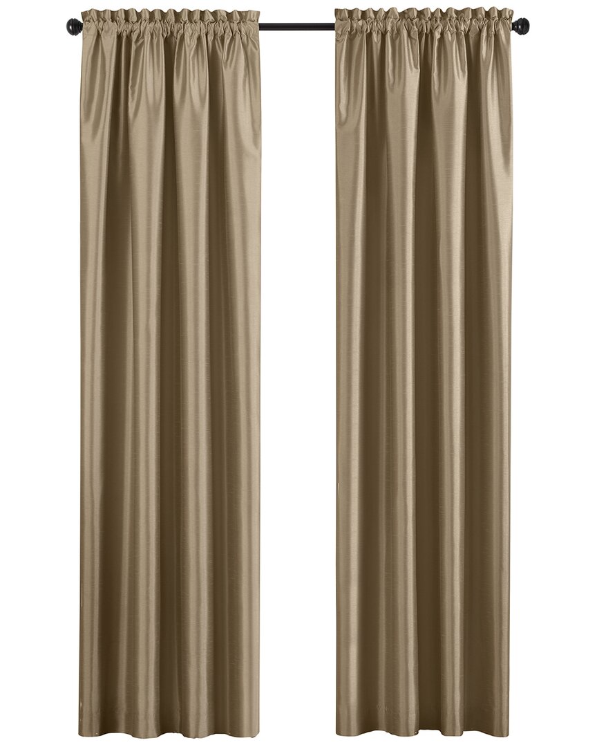 Elrene Colette Faux Silk Blackout Window Curtain In Gold