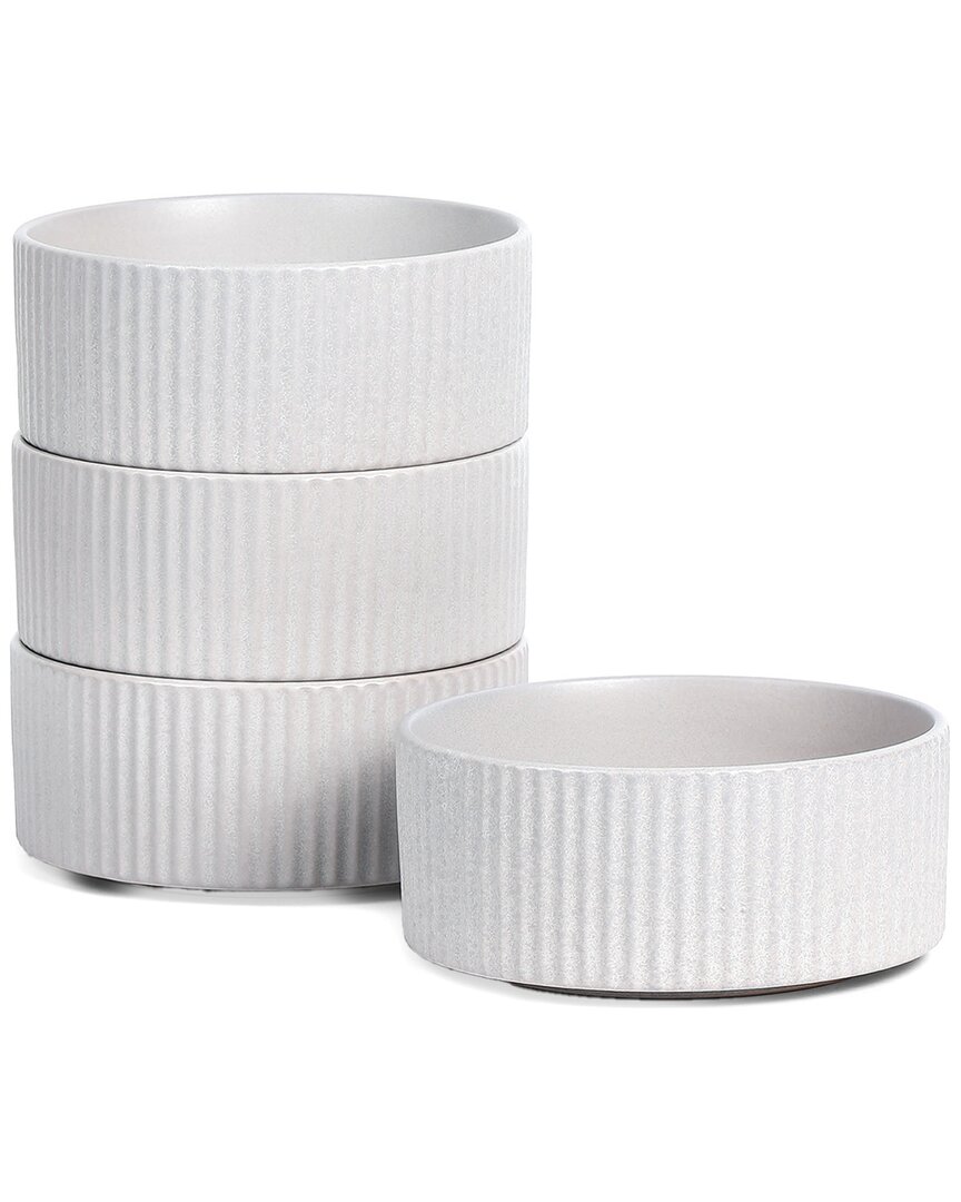 Stone Lain Haven 4pc Bowl Set Stoneware In White