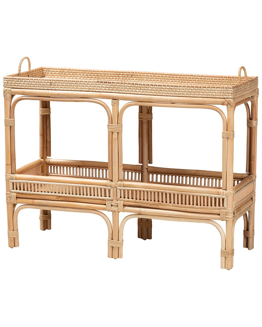 Baxton Studio Lombok Modern Bohemian Rattan Console Table