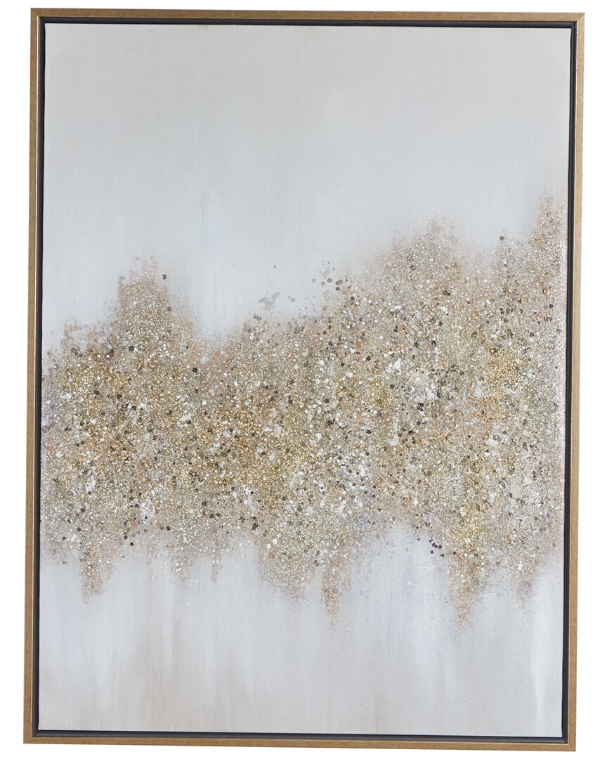 Cosmoliving By Cosmopolitan Metal Glam Abstract Framed Wall Art
