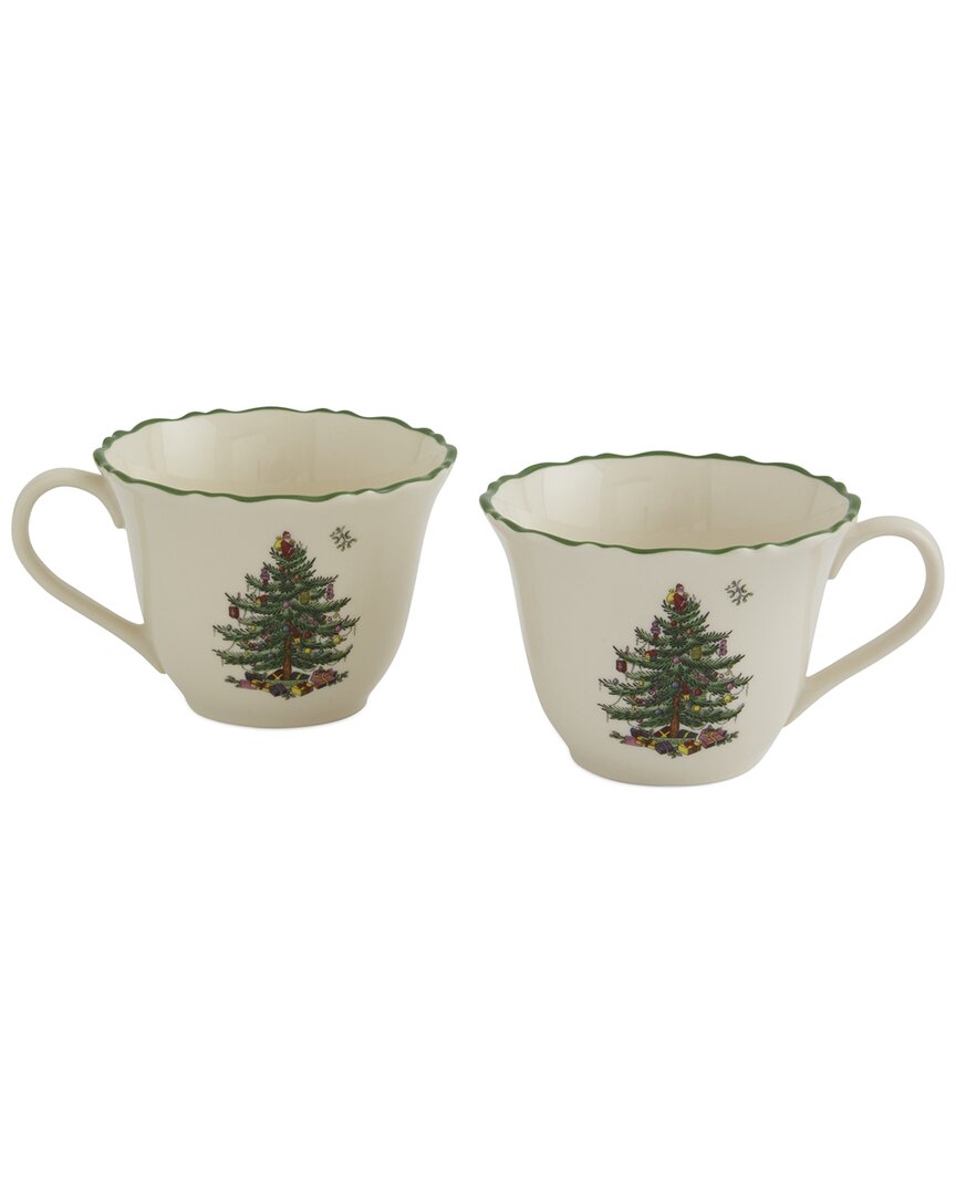 Spode Set Of 2 Christmas Tree Punch Cups