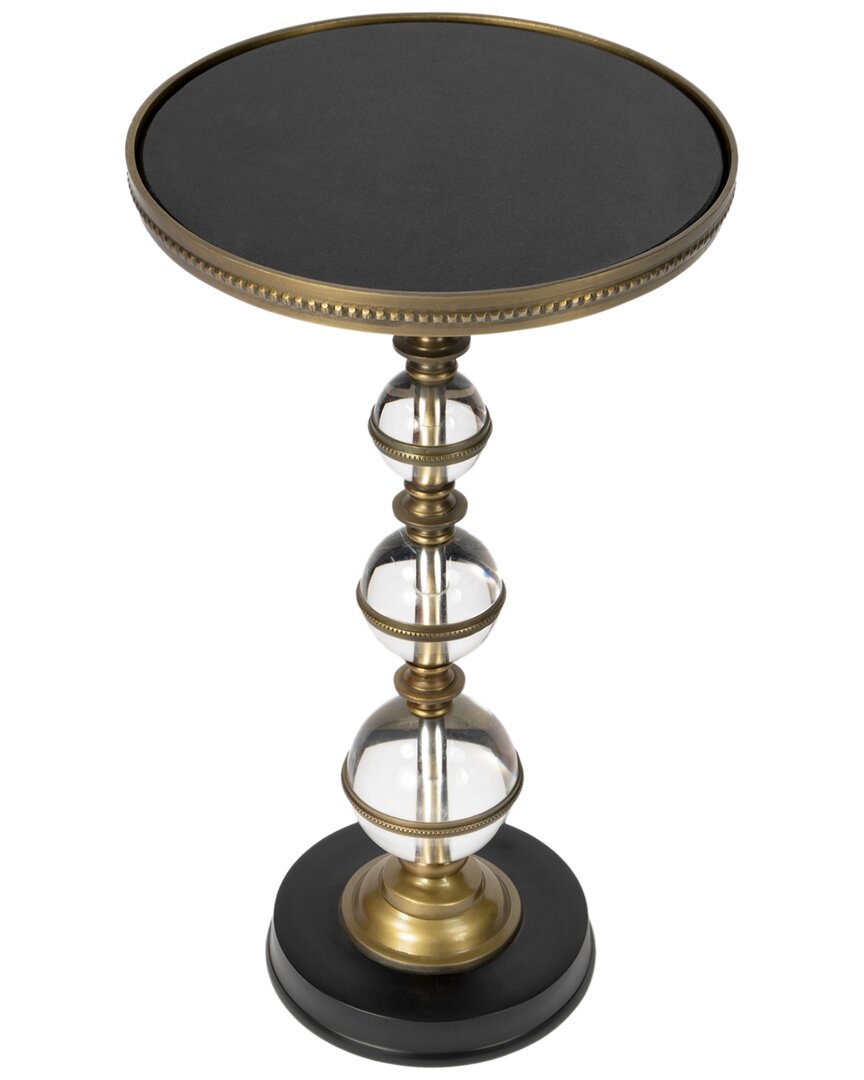 Butler Specialty Company Forella Granite & Acrylic Pedestal Accent Table In Black