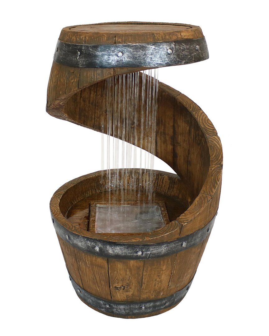 Shop Sunnydaze Square 2-tier Bird Bath Outdoor Water Fountain 25in Water Feature  W/led In Brown
