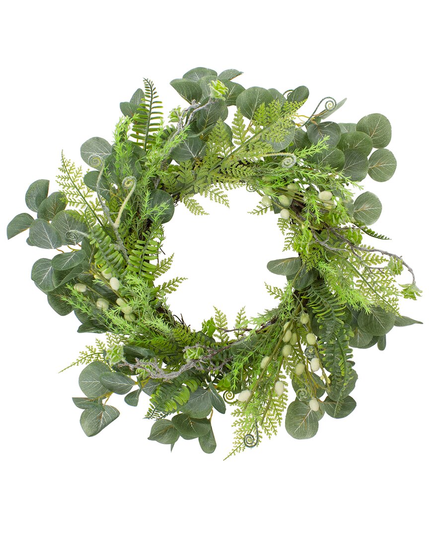 NORTHLIGHT NORTHLIGHT 21IN EUCALYPTUS & FOLIAGE ARTIFICIAL FLORAL SPRING WREATH