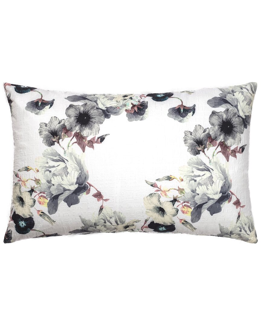 Linum Home Textiles Morning Glories Decorative Lumbar Pillow Cover In Grey