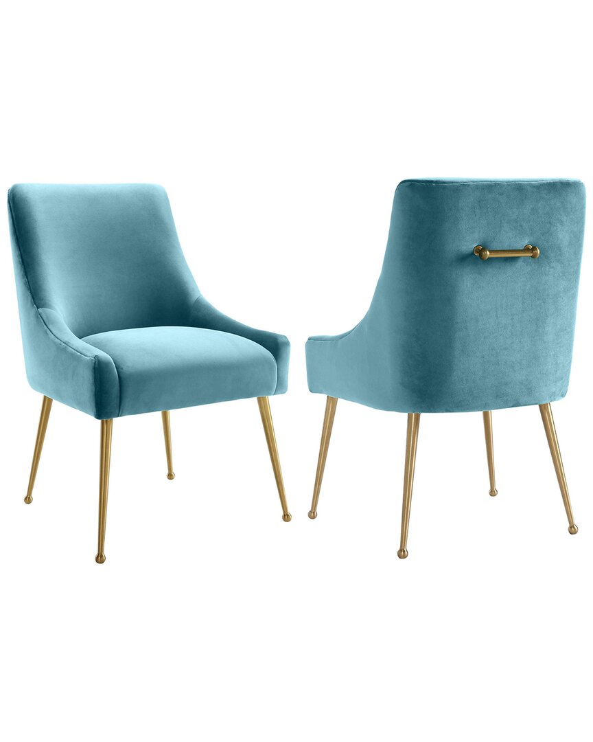 Tov Furniture Beatrix Sea Blue Side Chair In Green