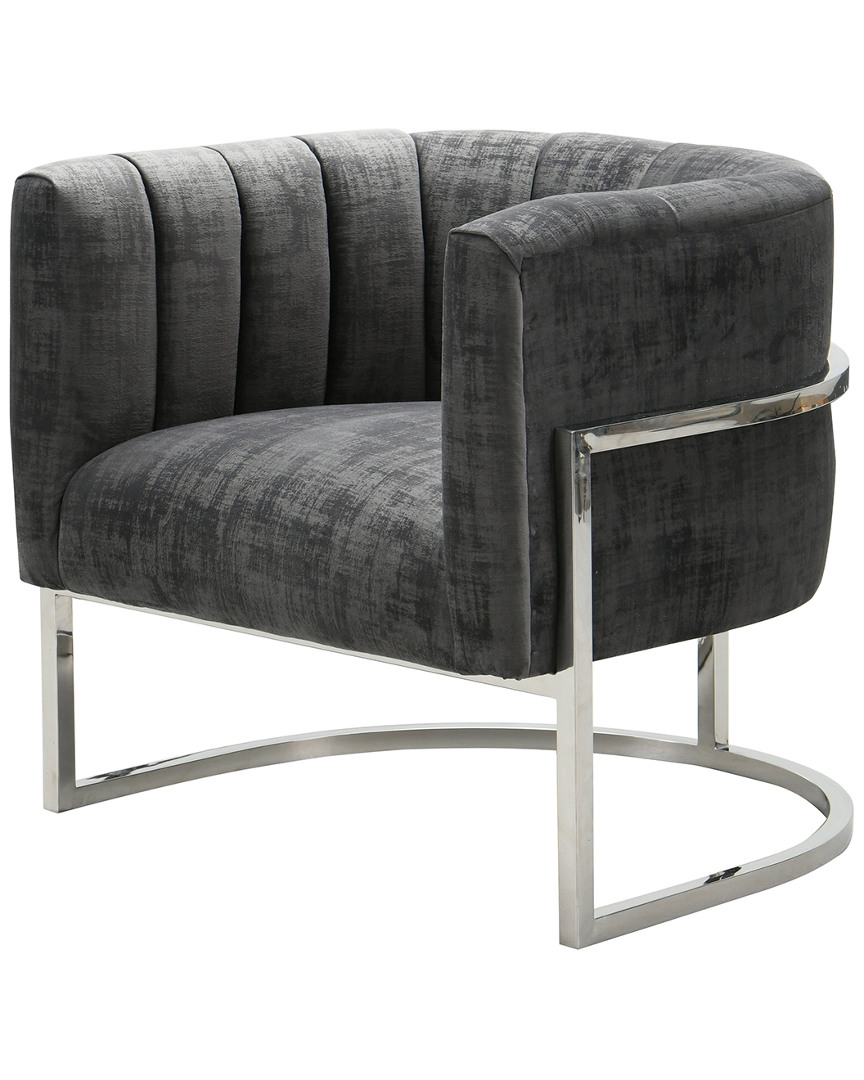 Tov Magnolia Grey Chair With Silver Base