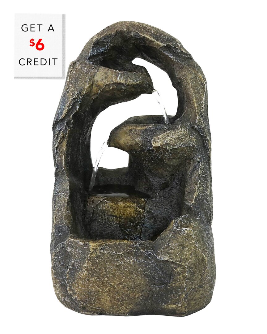 SUNNYDAZE SUNNYDAZE CAVERNOUS ROCK TIERS INDOOR TABLETOP FOUNTAIN WITH $6 CREDIT 