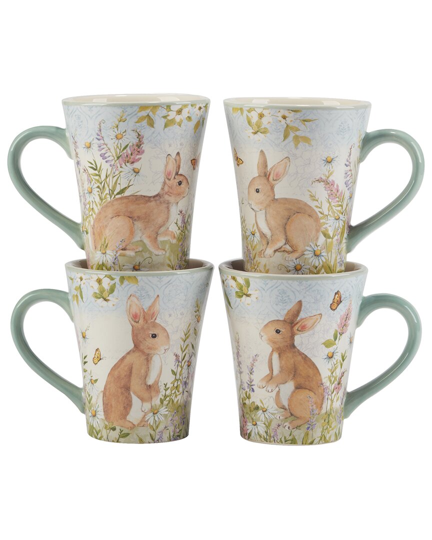 Certified International Set Of 4 Easter Meadow Mugs