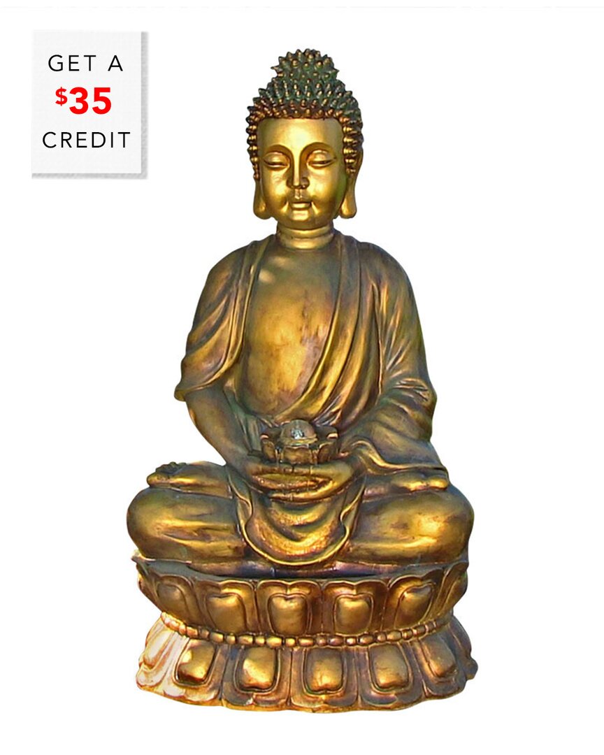 SUNNYDAZE SUNNYDAZE RELAXED BUDDHA FOUNTAIN WITH LIGHT WITH $35 CREDIT 