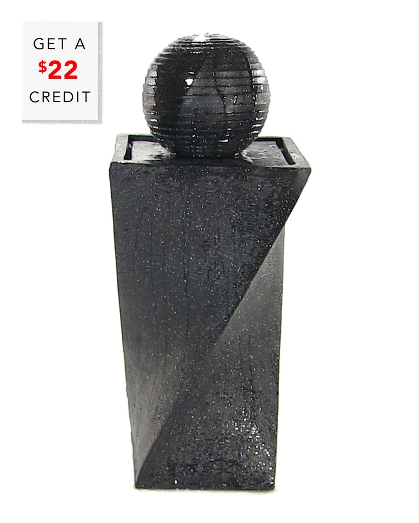 SUNNYDAZE SUNNYDAZE BLACK BALL SOLAR FOUNTAIN WITH BATTERY BACKUP AND LED LIGHT WITH $22 CREDIT 