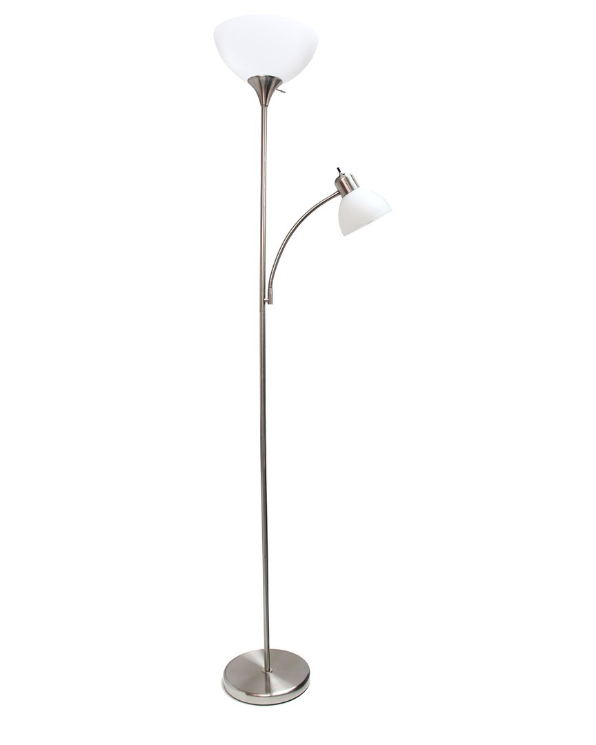 Lalia Home Essentix 71.5in Tall Traditional 2 Light Mother Daughter Metal Floor Lamp In Silver