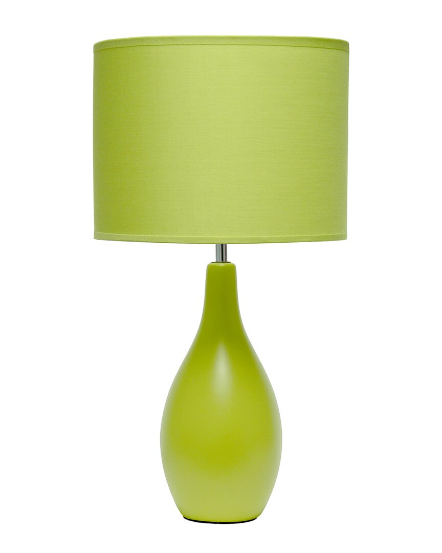 Lalia Home Essentix 18.11in Traditional Standard Ceramic Dewdrop Table Desk Lamp In Green