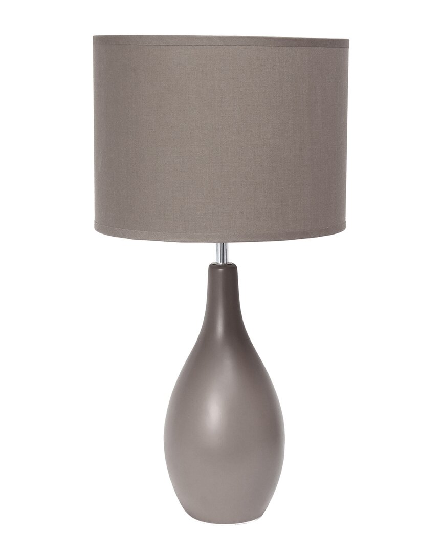 Lalia Home Essentix 18.11in Traditional Standard Ceramic Dewdrop Table Desk Lamp In Grey