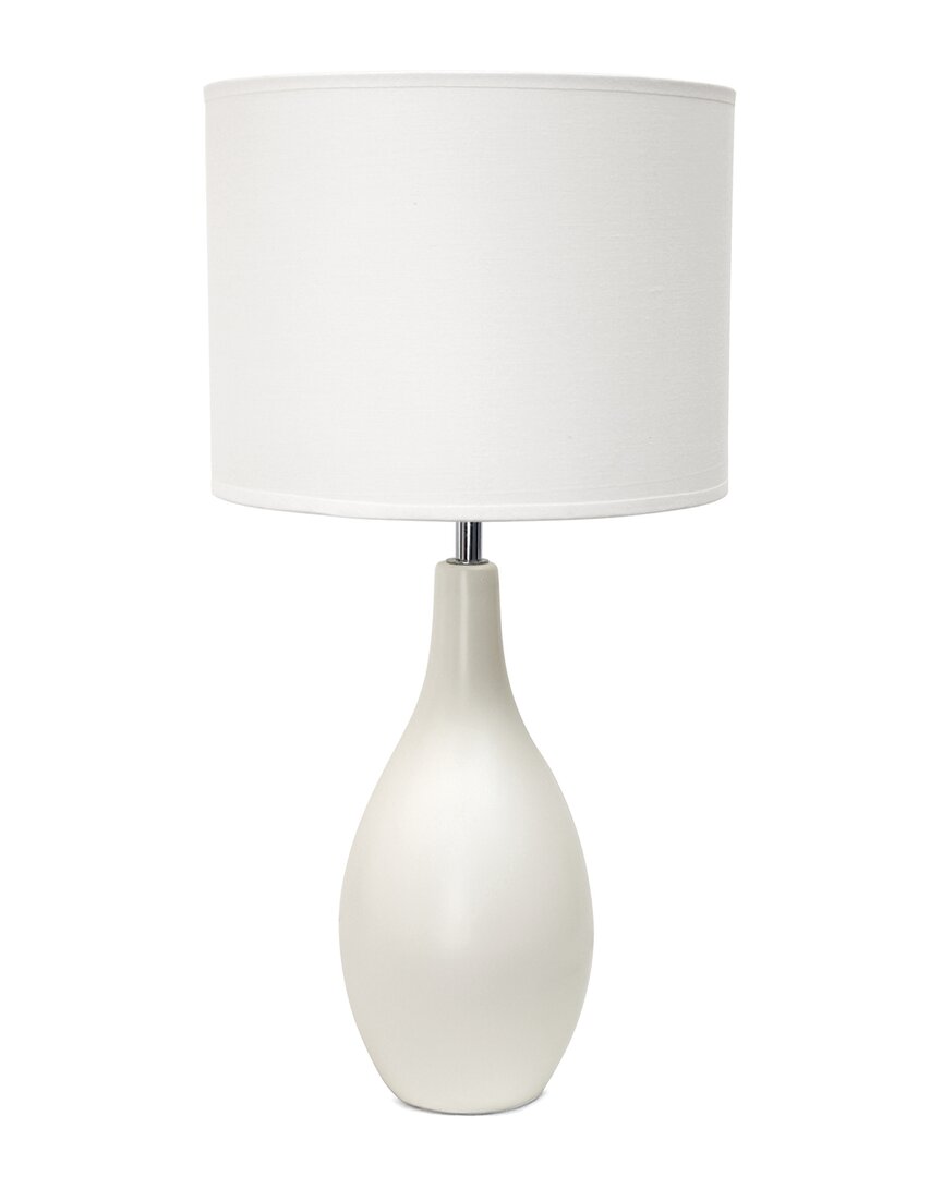 Lalia Home Essentix 18.11in Traditional Standard Ceramic Dewdrop Table Desk Lamp In White