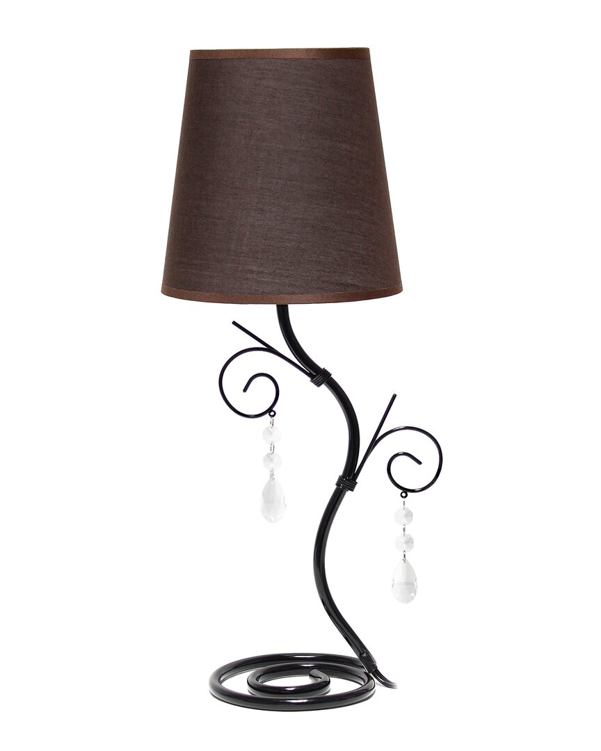 Lalia Home Priva 19in Contemporary Metal Winding Ivy Table Desk Lamp In Black