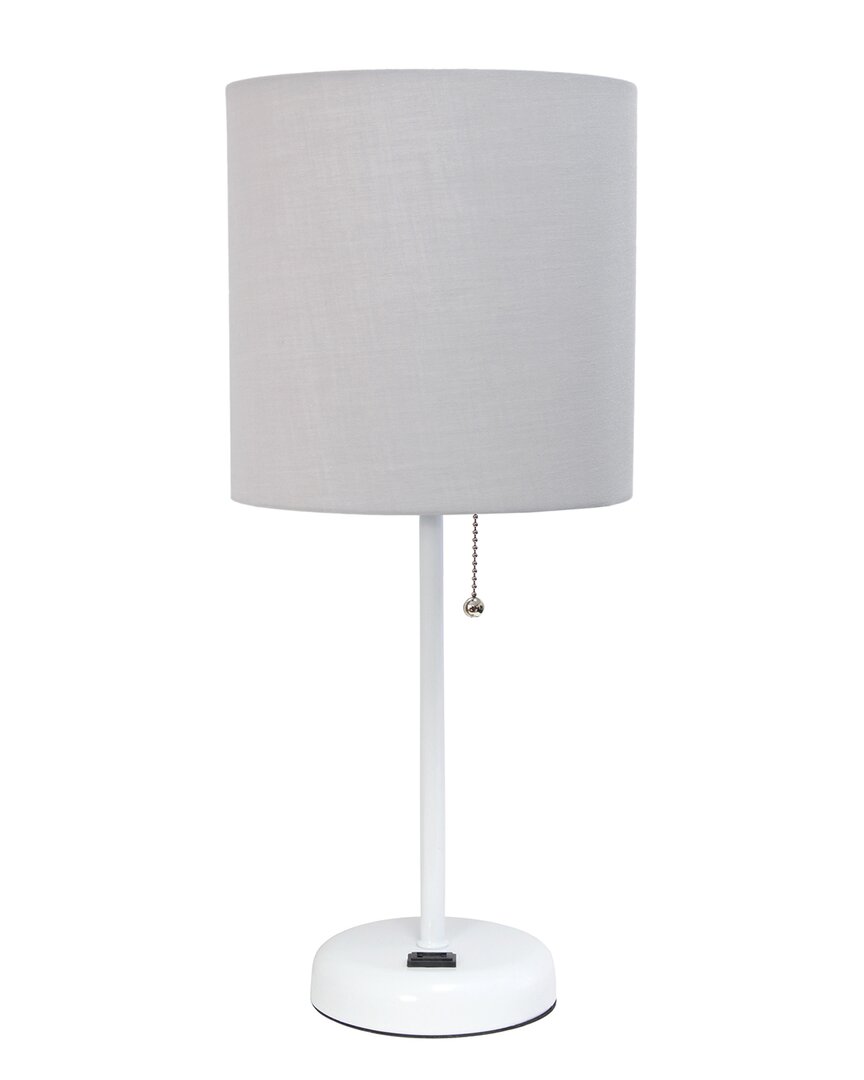 Lalia Home Oslo 19.5in Contemporary Bedside Usb Port Feature Standard Metal Table Desk Lamp In White