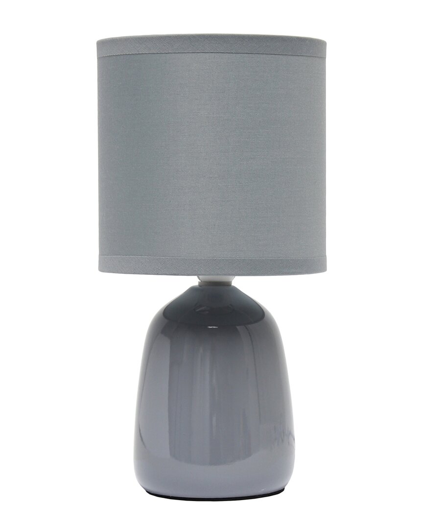 Lalia Home 10.04in Tall Traditional Ceramic Thimble Base Bedside Table Desk Lamp In Grey