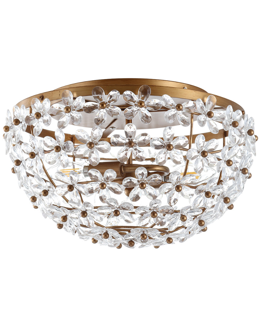 Jonathan Y Isabelle 15.5in Metal Acrylic Led Flush Mount
