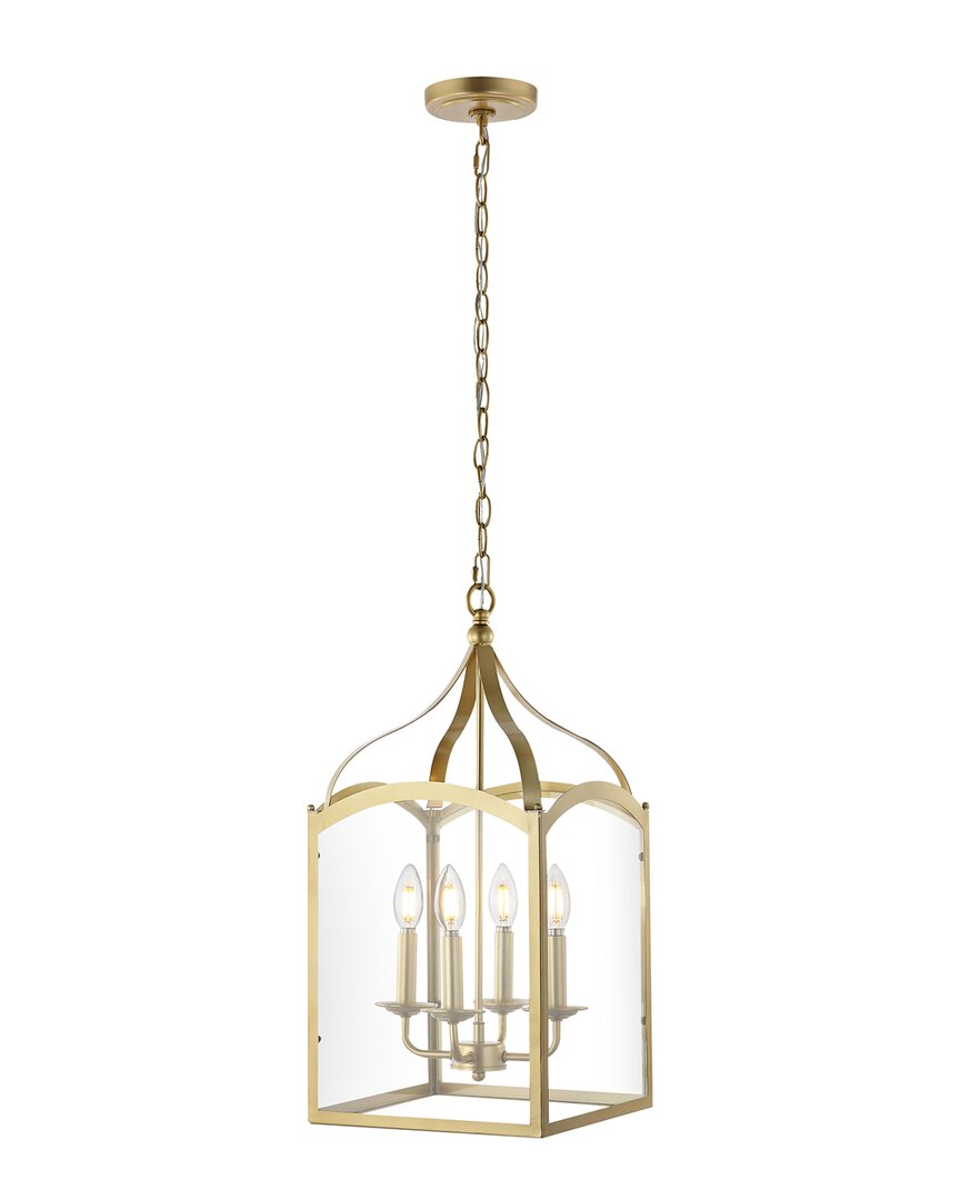 Jonathan Y Ruth 11in 4-light Lantern Metal/led Pendant In Gold