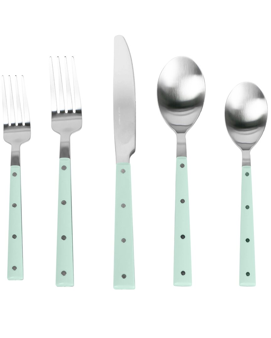 Shop Tov Furniture Soline Stainless Steel 20pc Flatware Set In Green