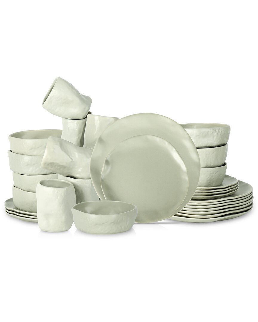 Stone By Mercer Project Atik 32pc Dinnerware Set In Grey