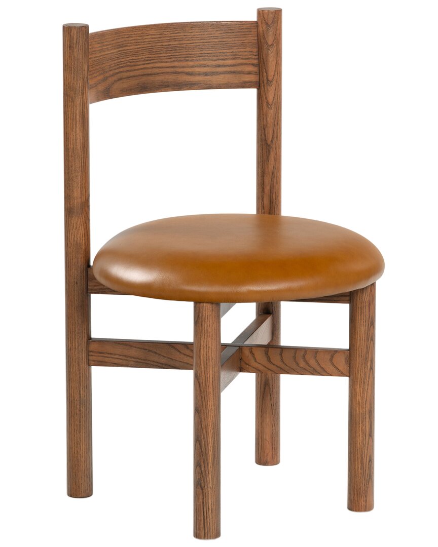 Safavieh Couture Tayla Leather Dining Chair In Brown