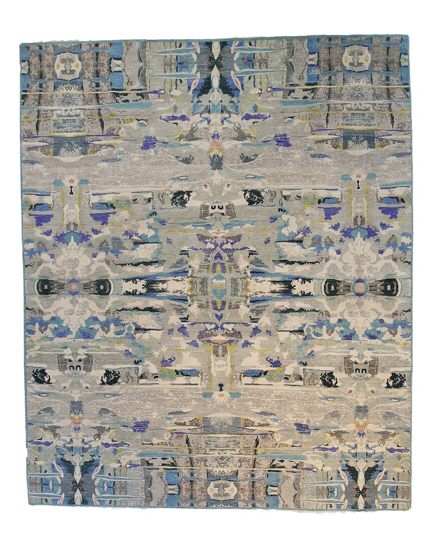 F.j. Kashanian Sari Wool Graphic Wool Rug In Blue