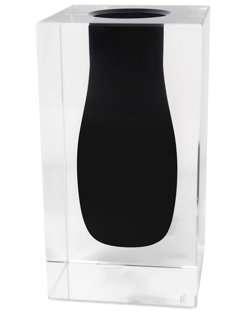 Vivience Crystal Bud Vase With Double Wall & Colored Inner In Transparent
