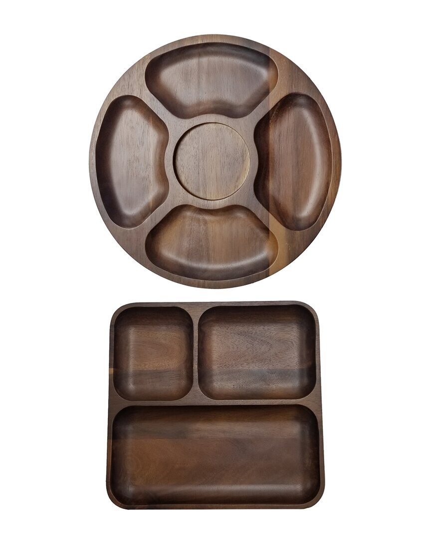 Berghoff Acacia Wood 2pc Tray Set In Nocolor