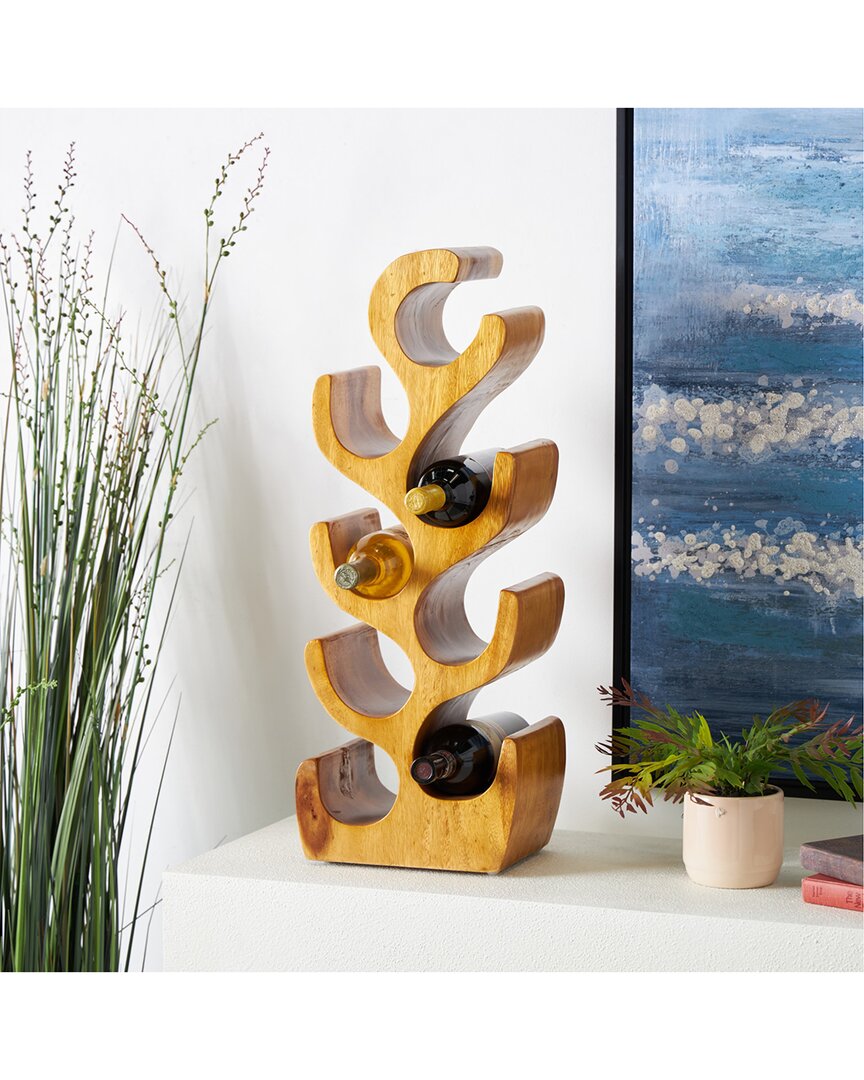 Peyton Lane Rustic Teak Wine Rack In Brown