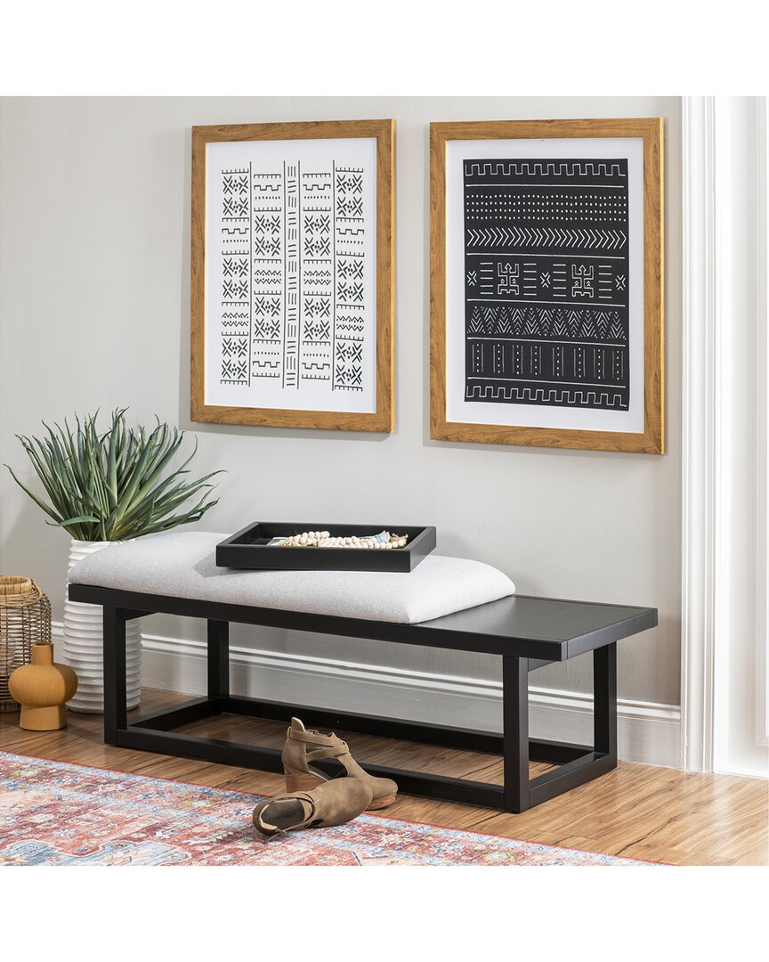 Linon Max Bench With Tray In Black