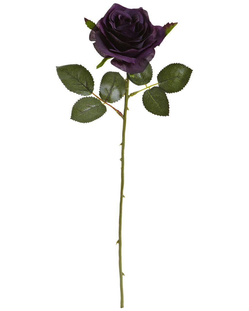Nearly Natural 18" Rose Artificial Flower, Set Of 24 In Purple
